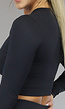 Zwarte Longsleeve Sporttop met Rits