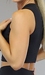 Zwarte Grove Rib Sporttop met Rits