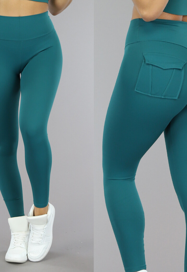 Oase Groene Sport Legging met Scrunch en Steekzakken