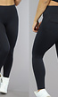 Zwarte Sport Legging met Scrunch en Steekzakken