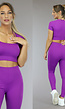 Paarse Sporttop met Vierkante Hals en Straps