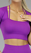Paarse Sporttop met Vierkante Hals en Straps