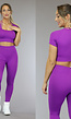 Paarse Sporttop met Vierkante Hals en Straps