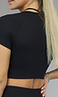 Zwarte Sporttop met Vierkante Hals en Straps