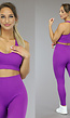 Paarse Rib Sport-bh met V-Hals