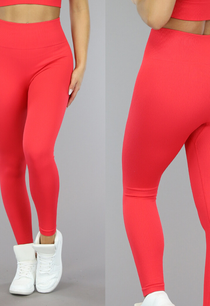 Rode Squatproof Sportlegging van Ribstof