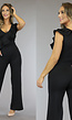 Zwarte Mouwloze Jumpsuit met Ruches