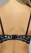 Zwarte Kanten Balconette BH met Push-Up en Afneembare Bandjes