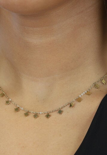 OP=OP! Goudkleurige Sterren Ketting