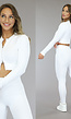 Witte Longsleeve Sporttop met Rits