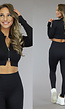 Zwarte Longsleeve Sporttop met Rits