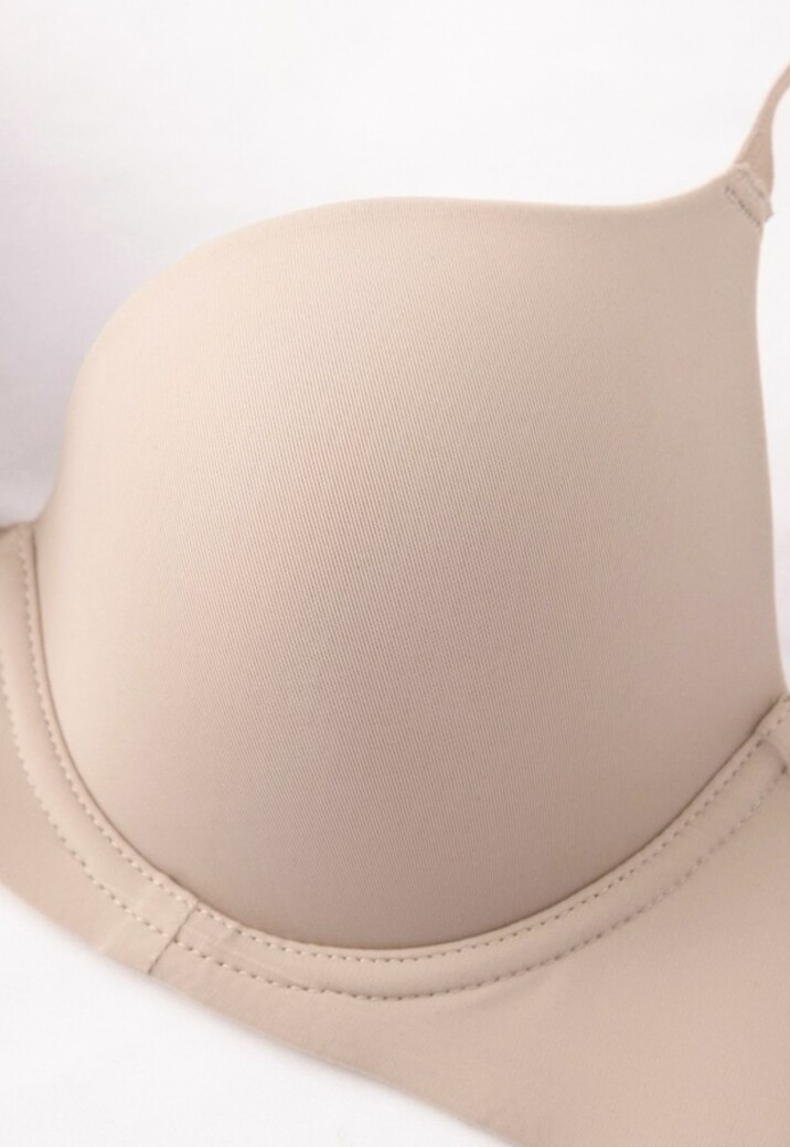 Beige T-Shirt BH met Kruisbare Bandjes