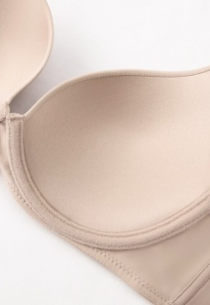 Beige T-Shirt BH met Kruisbare Bandjes