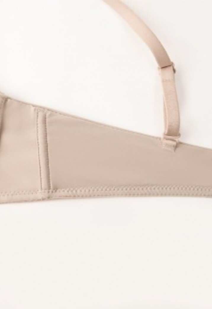 Beige T-Shirt BH met Kruisbare Bandjes