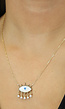 Goudkleurige Ketting met Oog en Witte Kraaltjes