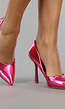 Fuchsia Metallic Pumps met Spitse Neus