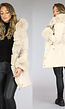 Beige Faux Fur Gevoerde Winterjas