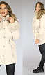 Beige Faux Fur Gevoerde Winterjas