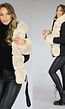 Korte Zwarte Winterjas met Beige Bont