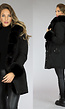 Zwarte Bont Winterjas met Capuchon