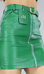 Groene Lederlook Rok met Ritsdetail