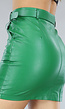 Groene Lederlook Rok met Ritsdetail