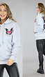 Grijze Butterfly Oversized Hoodie