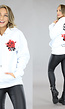 Witte Rose Oversized Hoodie