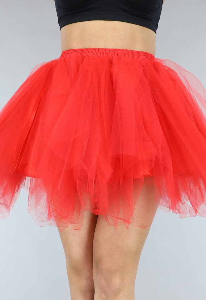 Rode Tutu  met Elastische Tailleband