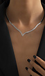 Zilveren Platte V Ketting