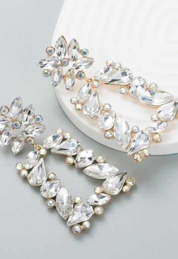 Witte Grove Stenen Oorhangers