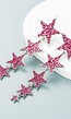Roze Lange Sterren Oorhangers