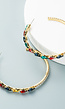 Goud/Multicolor Hoop Oorbellen met Diamantjes