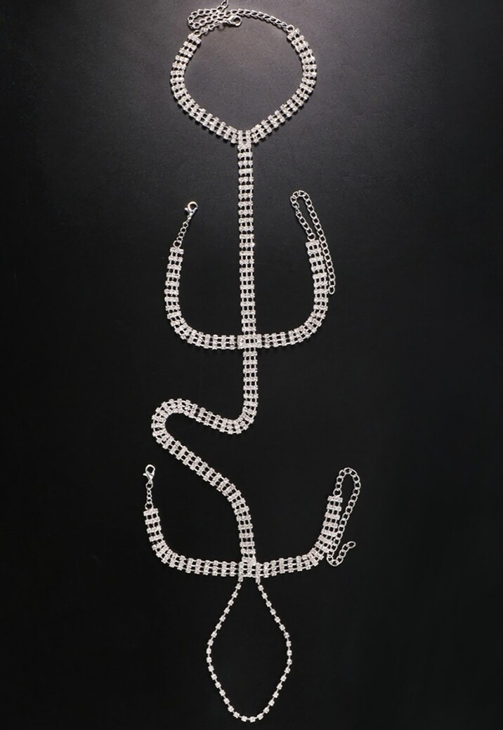 Zilveren Glitter Armsieraad