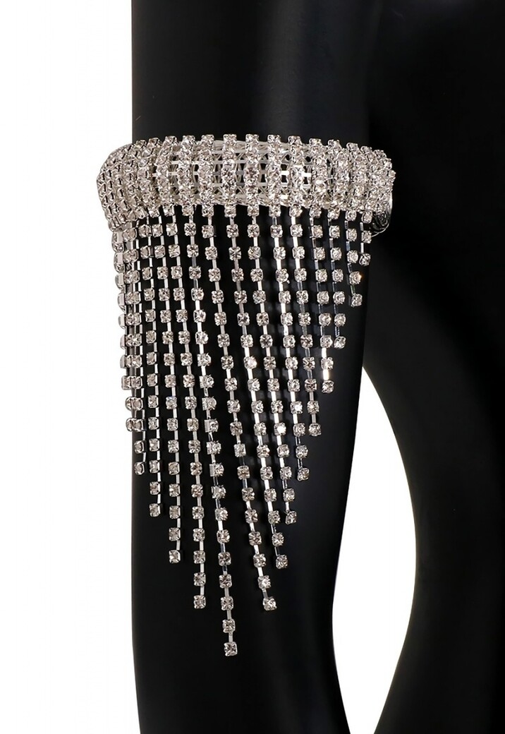 Zilveren Waterval Strass Armsieraad