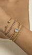 4 Piece Gouden Armbanden Set met Strass