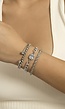 4 Piece Zilveren Armbanden Set met Strass