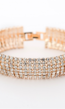 Gouden Brede Strass Armband met Haaksluiting