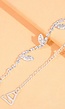 Zilveren Leaf BH Band met Strass