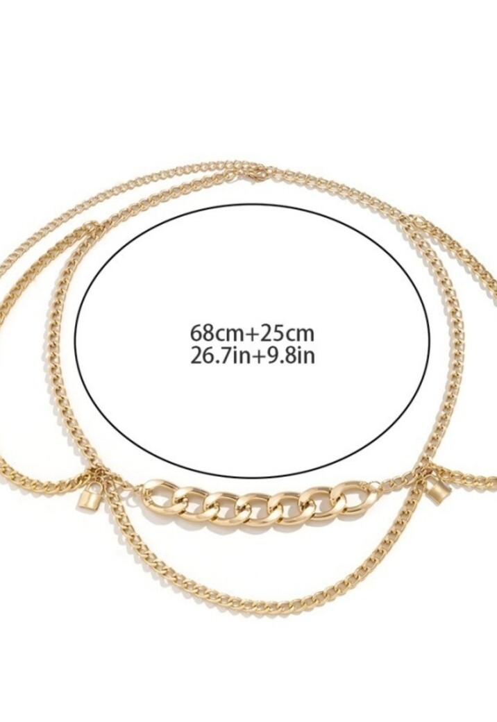 Gouden Heup Bodychain met Schakelketting