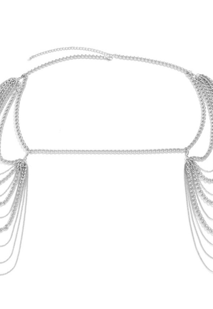 Zilveren Grove Schouder Ketting met Laagjes