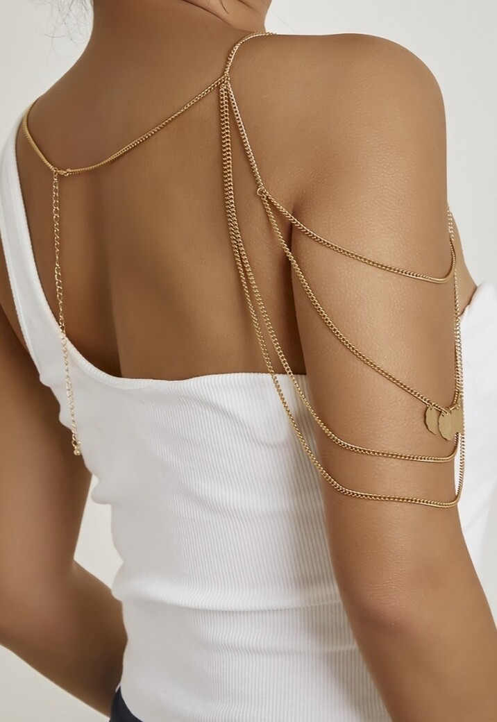 Gouden Schouder Ketting met Leaf