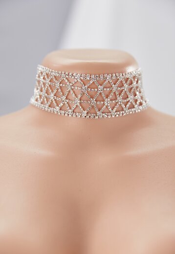 OP=OP.14.AV Zilveren Strass Choker