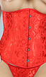 Rode Satin Underbust Korset met Borduursels