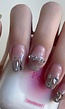 Zilveren Glitter Nepnagels met Strass Steentjes