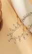 Zilveren Bodychain met Strass Bedeltjes