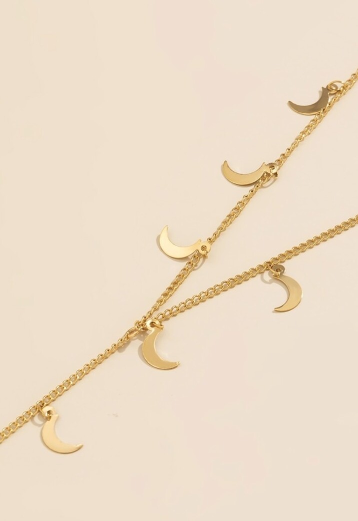 Gouden Layered Bodychain met Halve Maantjes