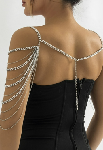 Zilveren Grove Schouder Ketting