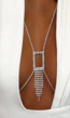 Zilveren Strass Bodychain met Waterval Detail