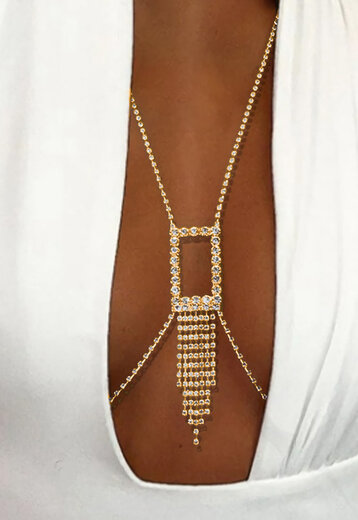 TERUG Gouden Strass Bodychain